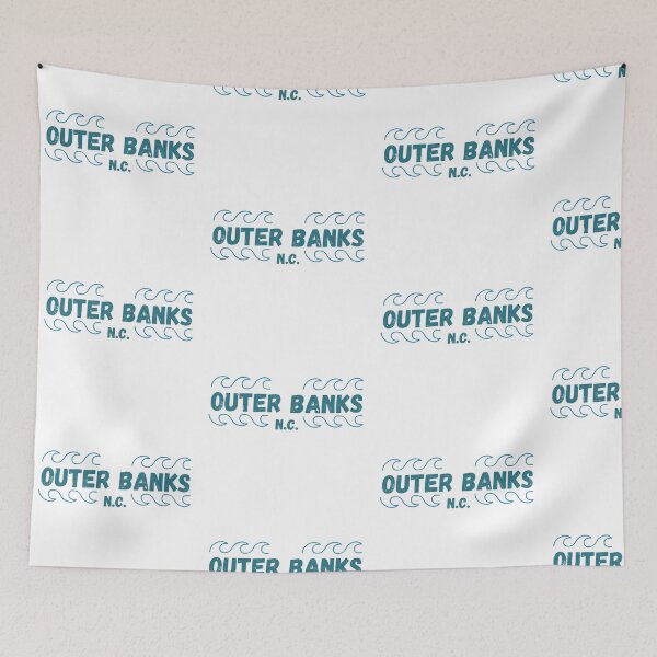 Item preview, Outer Banks N.C. text in blue with waves designed and sold by Susan-Marie220.