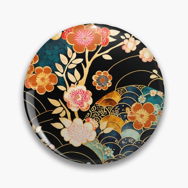 Item preview, Floral gold wagara pattern designed and sold by LittleNippon.
