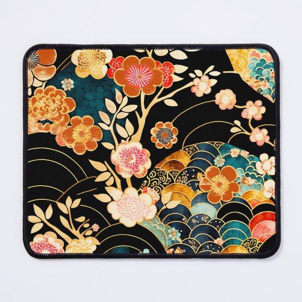 Item preview, Floral gold wagara pattern designed and sold by LittleNippon.