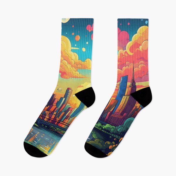Item preview, Colorful Cartoon City at Sunset designed and sold by dcrc.