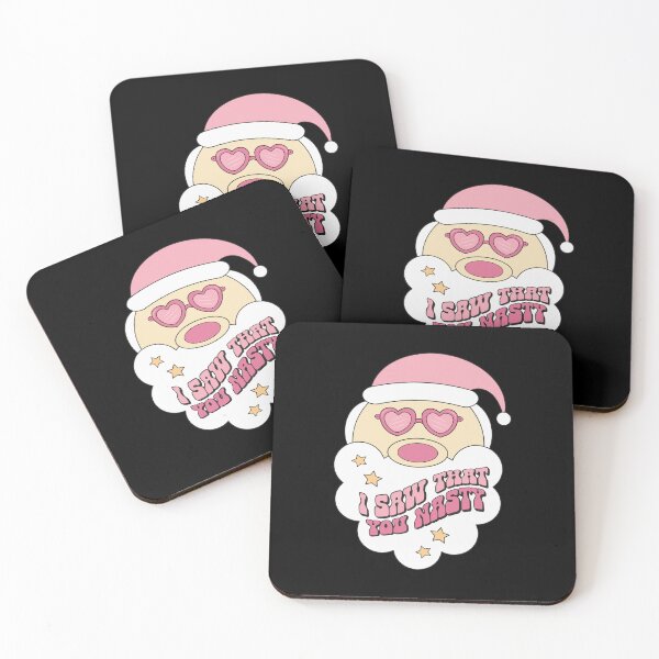 Item preview, I Saw That You Nast Distressed Pink Retro Christmas - Festive Vibes for Your Retro Holiday Style designed and sold by craavegoods.