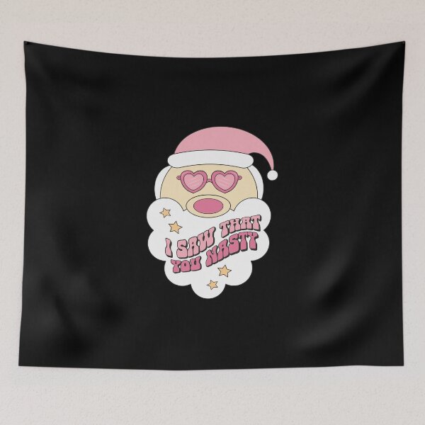 Item preview, I Saw That You Nast Distressed Pink Retro Christmas - Festive Vibes for Your Retro Holiday Style designed and sold by craavegoods.