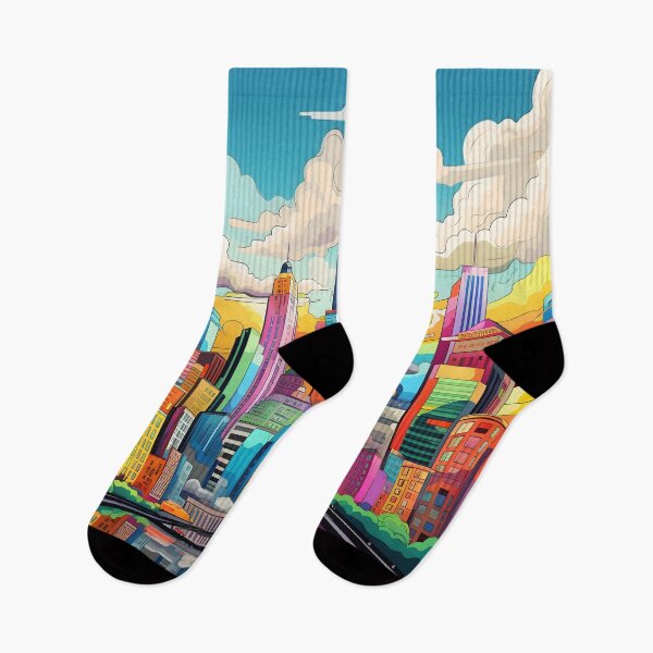 Item preview, Sunny Day Colorful Cityscape designed and sold by dcrc.