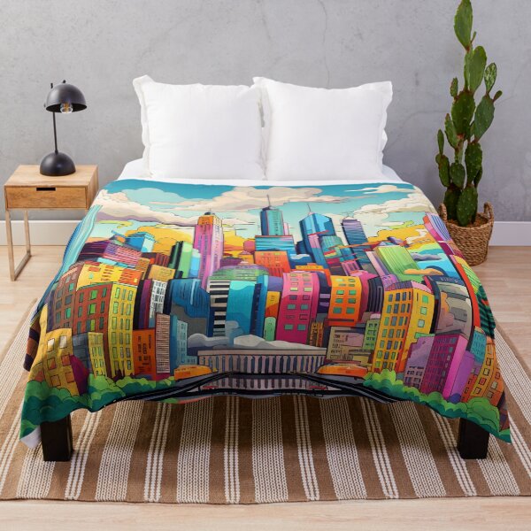 Item preview, Sunny Day Colorful Cityscape designed and sold by dcrc.