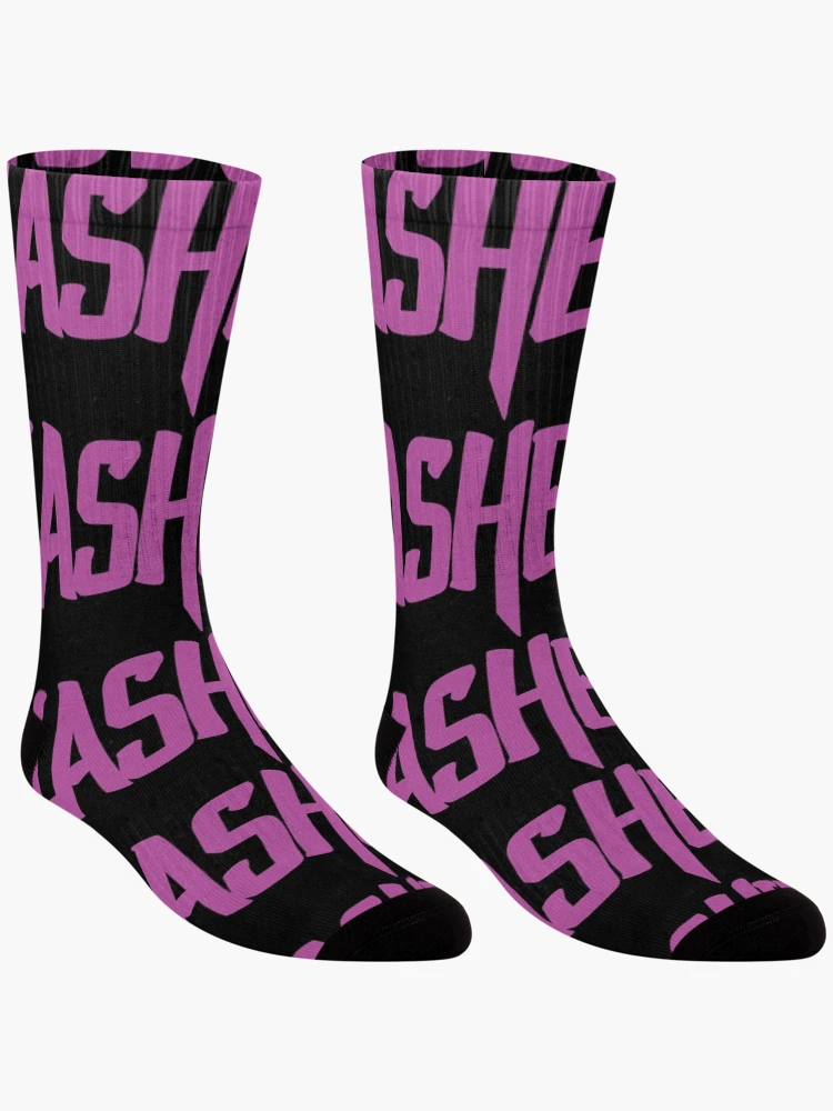 Imagen 3 de 5, Calcetines con la obra Slasher - Logotipo - Rosa, diseñada y vendida por HandsofSlasher.