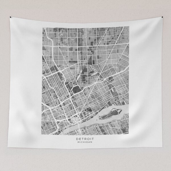 Item preview, Detroit Michigan City Map designed and sold by ArtPrints.