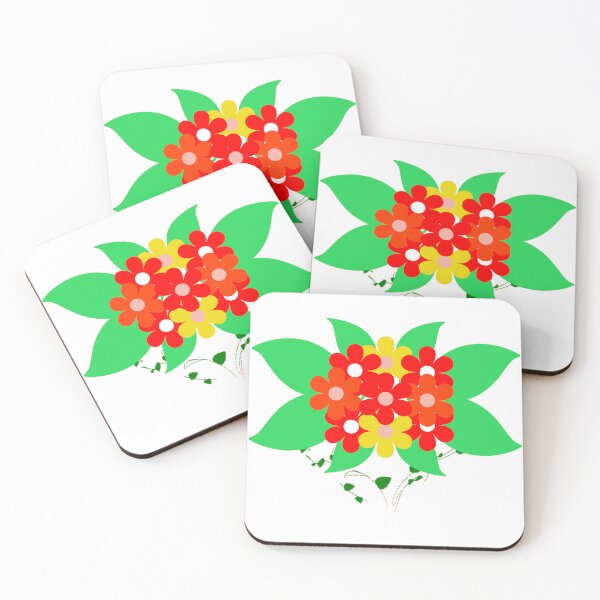 Item preview, Floral and Leaves - Red, Orange and Yellow Flowers designed and sold by HansiniDesigns.