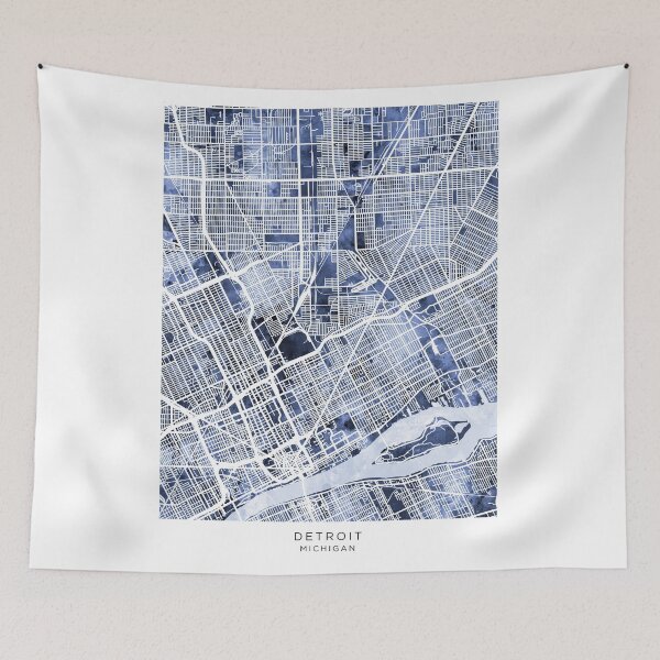 Item preview, Detroit Michigan City Map designed and sold by ArtPrints.