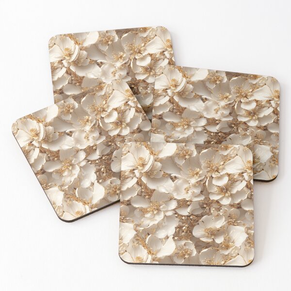 Item preview, Ivory and Gold Full Bloom Pattern designed and sold by PaxtonProjects.