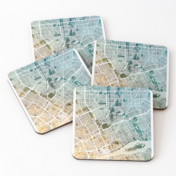 Item preview, Detroit Michigan City Map designed and sold by ArtPrints.