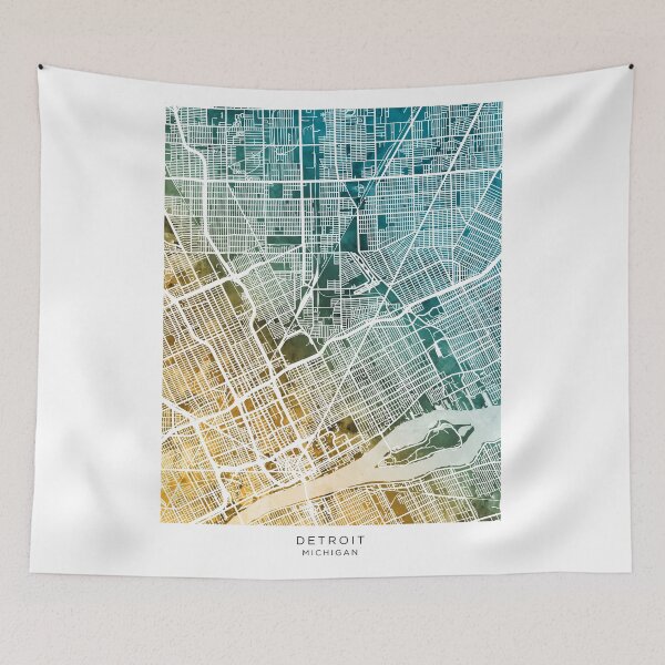 Item preview, Detroit Michigan City Map designed and sold by ArtPrints.