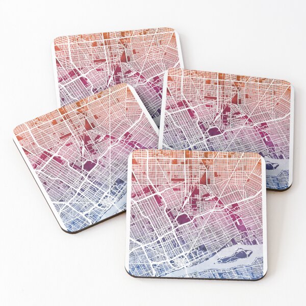 Item preview, Detroit Michigan City Map designed and sold by ArtPrints.