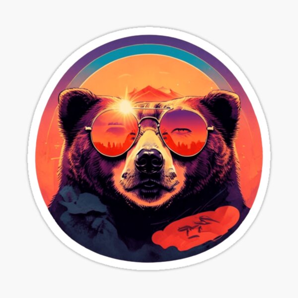 Bear head bear with sunglasses' Sticker