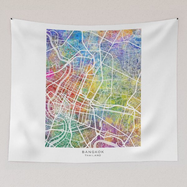 Item preview, Bangkok Thailand City Map designed and sold by ArtPrints.