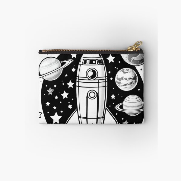 Item preview, Rocket ready to go with planets and stars - Cartoon sketch style designed and sold by DigitalEmporio.