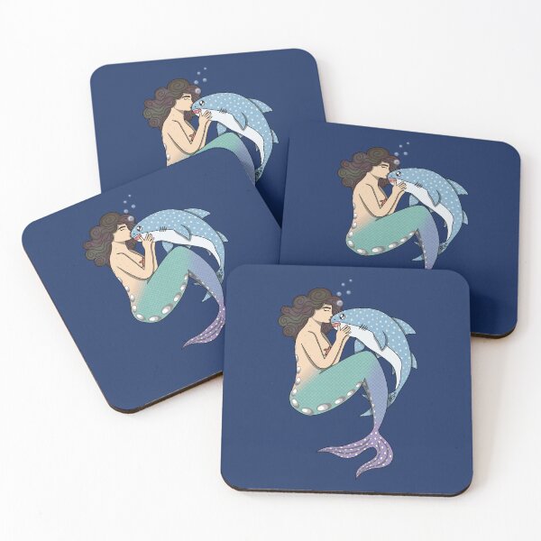 Item preview, Mermaid and Whale Shark Friends Drawing designed and sold by SentABear.