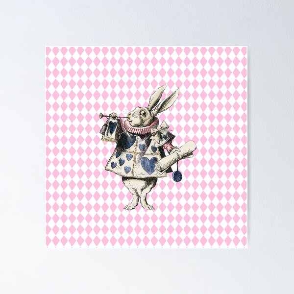 Vintage Pastel White Rabbit Alice In Wonderland 