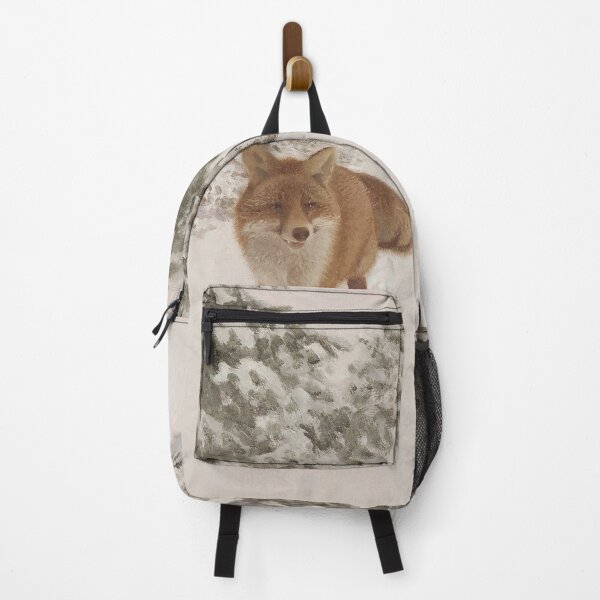 Item preview, Vintage Winter Landscape with Fox in the Snow Oil Painting | P412 designed and sold by Piccolo Fiore Prints.