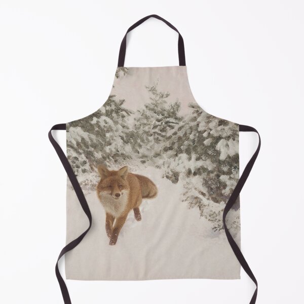 Item preview, Vintage Winter Landscape with Fox in the Snow Oil Painting | P412 designed and sold by Piccolo Fiore Prints.