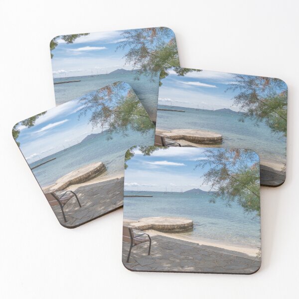 Item preview, Bancos Paseo Pino Puerto Pollensa Mallorca designed and sold by GG WALL ART.