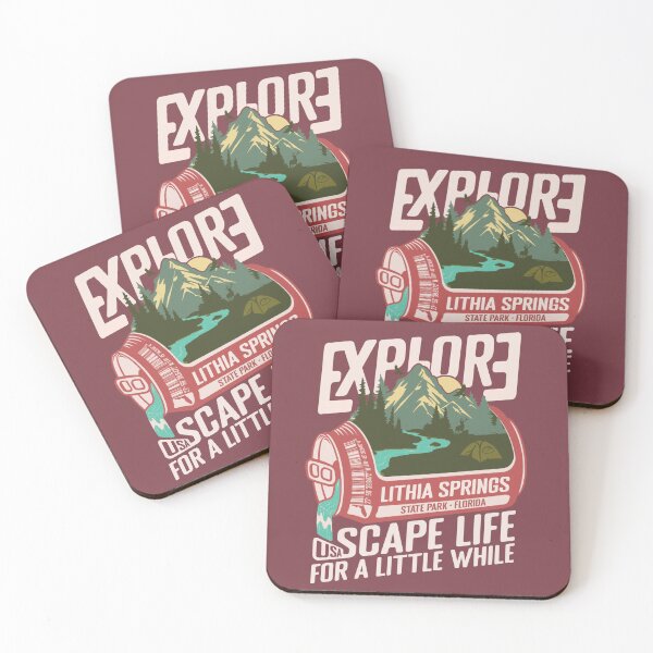 Item preview, Lithia Springs Park Florida - FL Retro In A Pink Soda Camping Hiking Outdoor Adventure designed and sold by mountainfad.
