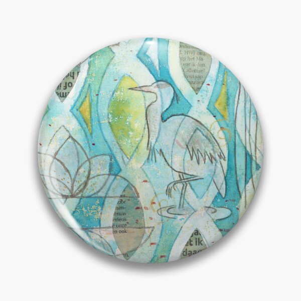 Item preview, Fishing heron and water lilies designed and sold by magickunst.