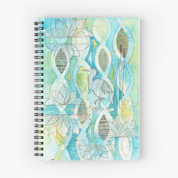 Item preview, Fishing heron and water lilies designed and sold by magickunst.