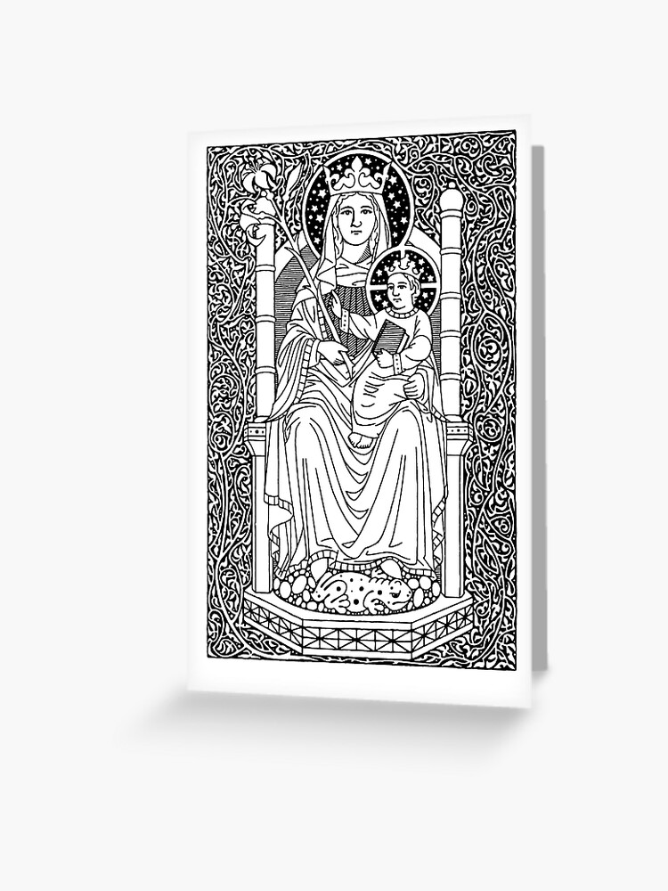 Thumbnail 1 of 2, Greeting Card, Christmas: Virgin Mary and Christ Child designed and sold by danmitsui.