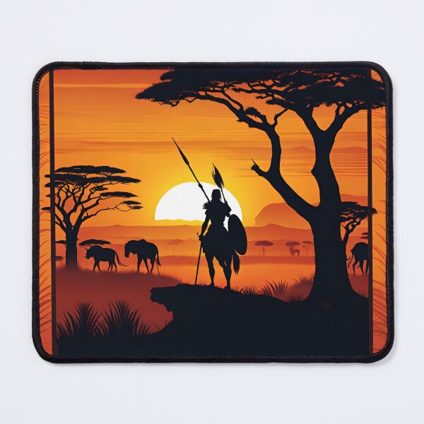 Item preview, Hunting Wildebeest At Sunset On The African Savanna designed and sold by Warriorgal.