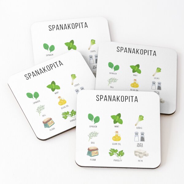 Item preview, Culinary Canvases: Spanakopita Ingredients designed and sold by Coastal Garden Design Studio.