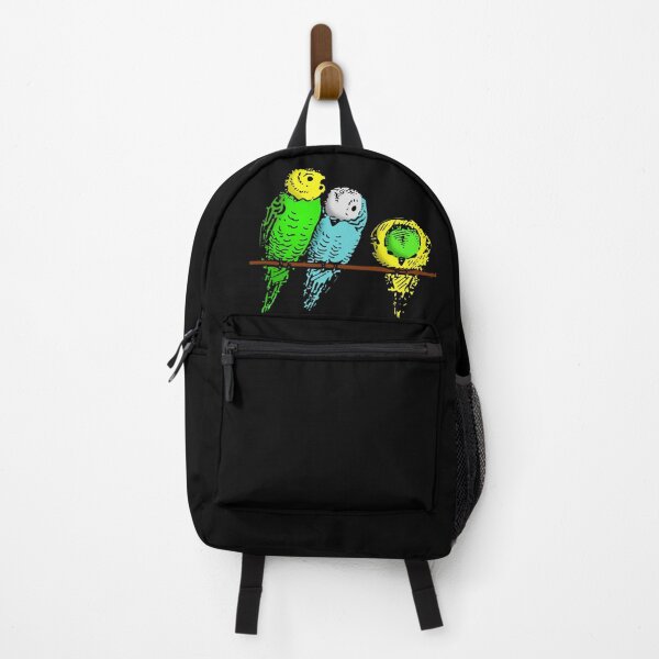 Item preview, Three budgies sit on a stick designed and sold by H-Nature.
