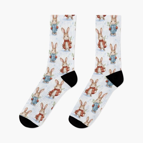 Item preview, Festive Fluff: Adorable Snowshoe Hare Christmas Illustration designed and sold by qoodesignstudio.
