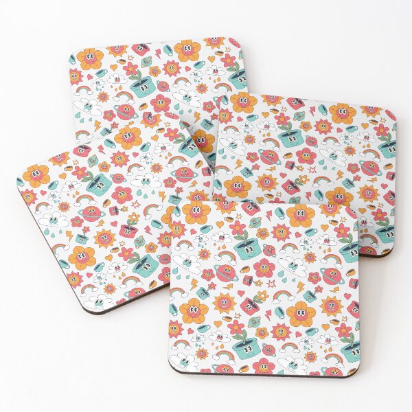 Item preview, smiley flowers retro vintage groovy rainbow designed and sold by SHOPAHD.