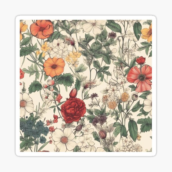 EcoRetroFlora Pattern Sticker