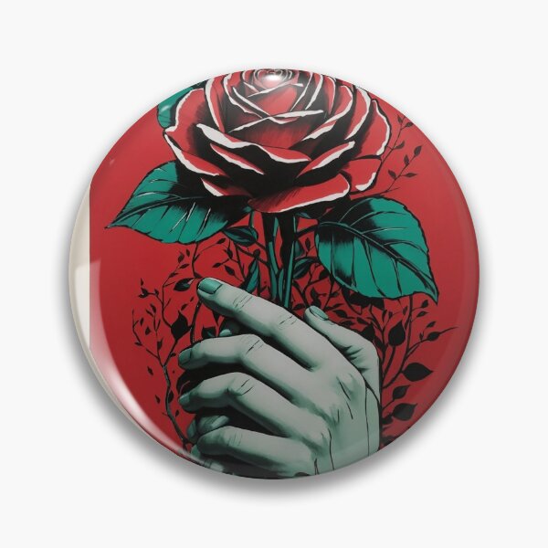 Item preview, Hand holding a Rose on a stem - Stencil art designed and sold by DigitalEmporio.