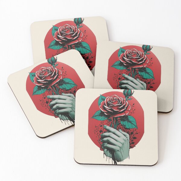 Item preview, Hand holding a Rose on a stem - Stencil art designed and sold by DigitalEmporio.