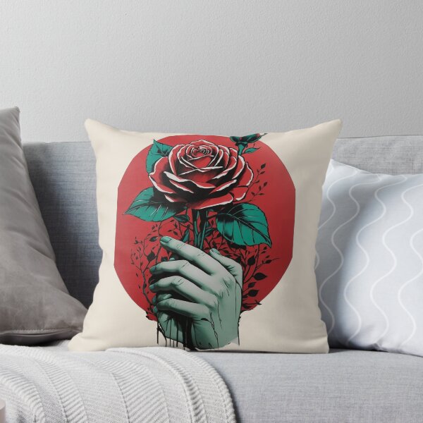Item preview, Hand holding a Rose on a stem - Stencil art designed and sold by DigitalEmporio.