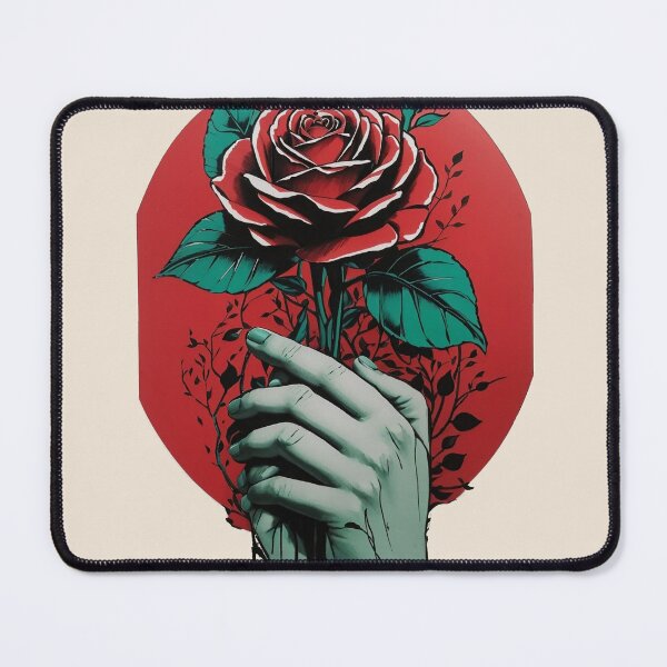 Item preview, Hand holding a Rose on a stem - Stencil art designed and sold by DigitalEmporio.