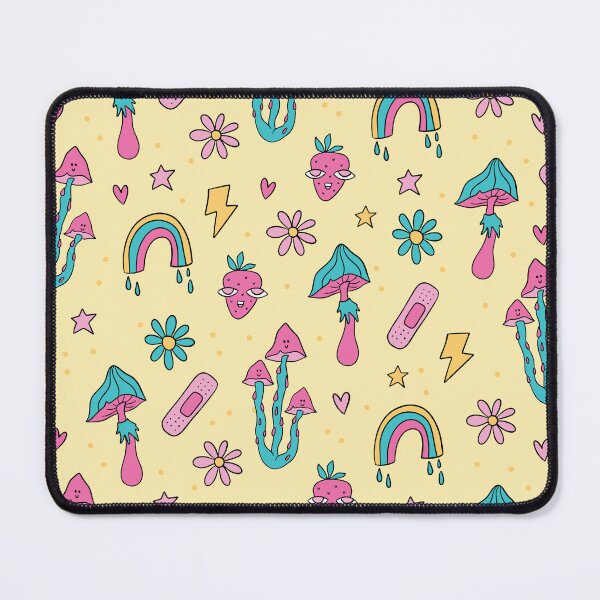 Item preview, retro groovy Mushroom rainbow flowers designed and sold by SHOPAHD.