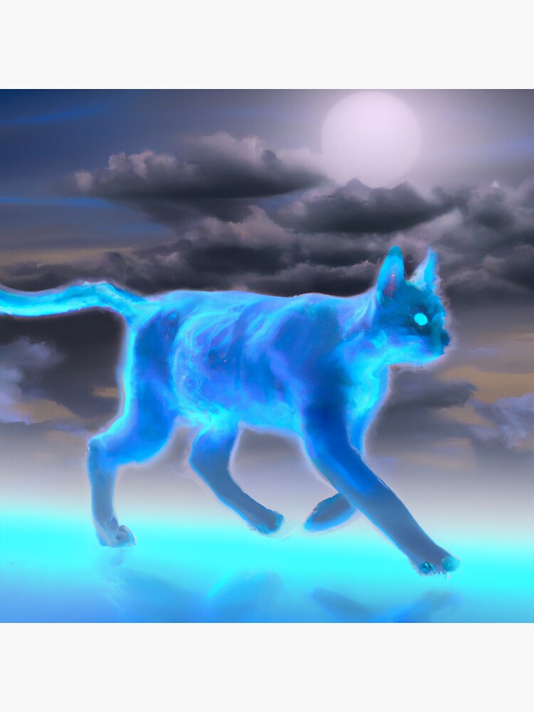 Sticker for Sale mit Eine wandelnde himmelblaue Katze von Drake Lewdly