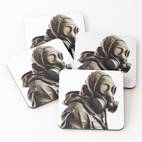 Item preview, World War, Nuclear War, People wearing masks to protect against radiation and toxic gases. designed and sold by Happy Shop.