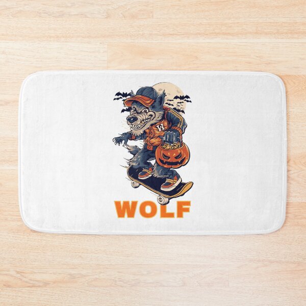 Aperçu de l'œuvre Loup rusé effrayant dans l'esprit d'Halloween, avec BG blanc créée et vendue par mndesignworx.
