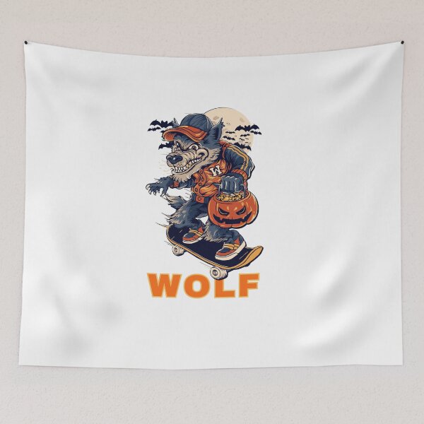 Item preview, Scary Cunning wlf en el espíritu de Halloween, con BG blanco designed and sold by mndesignworx.