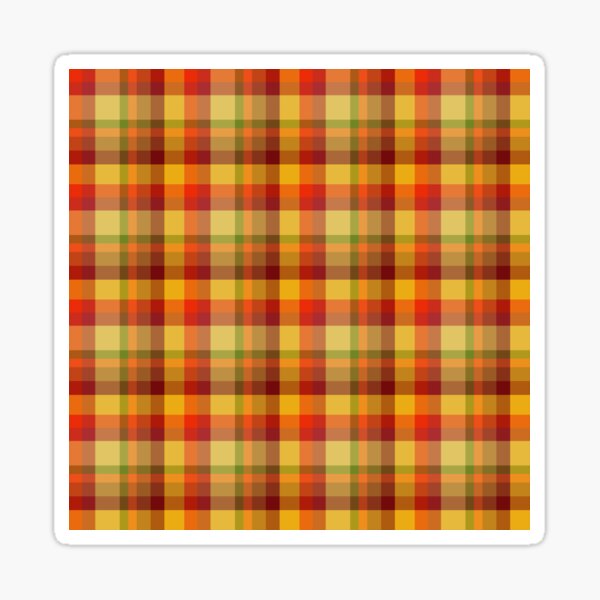 Golden Autumn Plaid Sticker