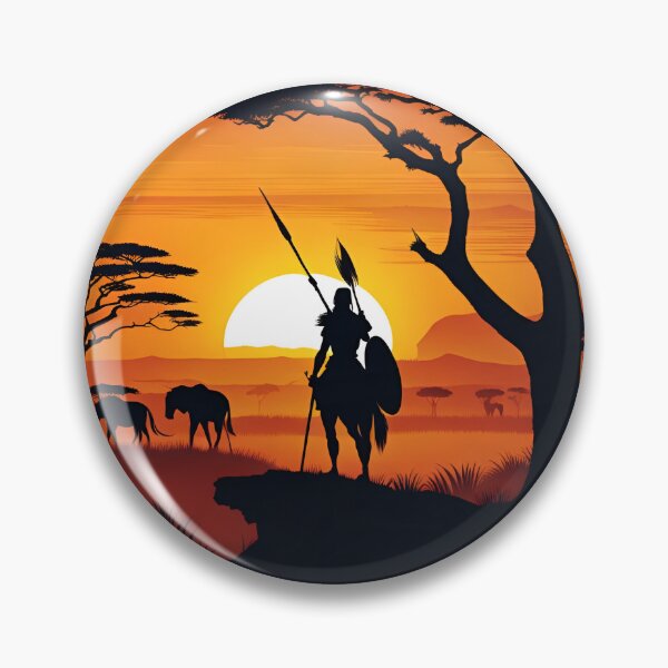 Item preview, Hunting Wildebeest At Sunset On The African Savanna designed and sold by Warriorgal.
