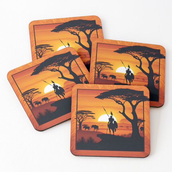 Item preview, Hunting Wildebeest At Sunset On The African Savanna designed and sold by Warriorgal.