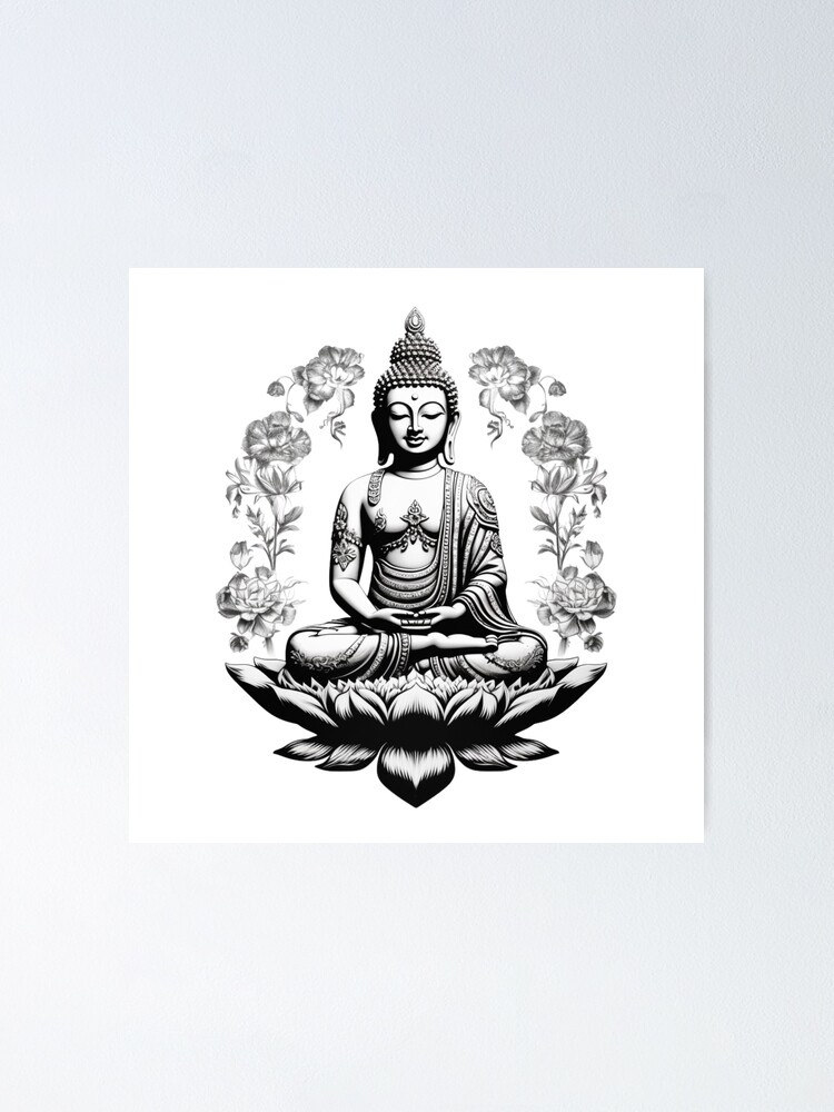 Buddha Black White ,buddha Modern art , buddha Modern art home