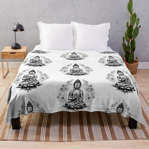 Item preview, Buddha Black White , Buddhist symbol , maditate with buddha symbol designed and sold by MartynGrey.