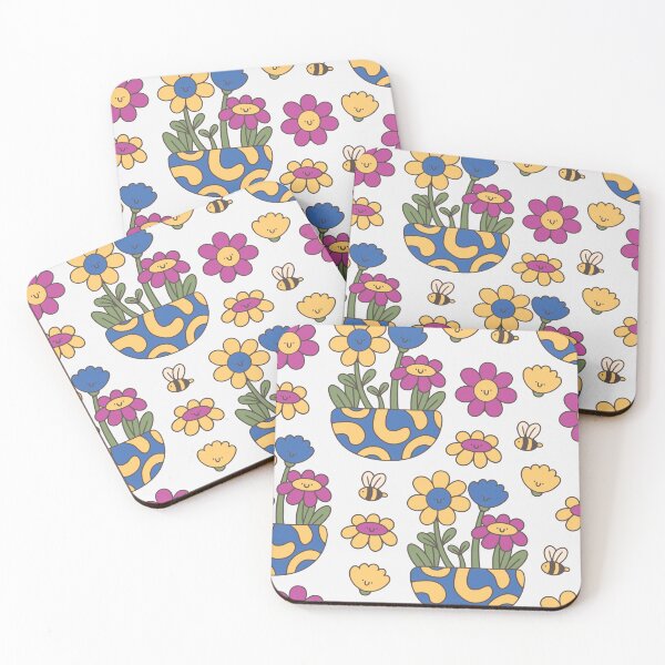 Item preview,  groovy daisies flower bees retro style designed and sold by SHOPAHD.