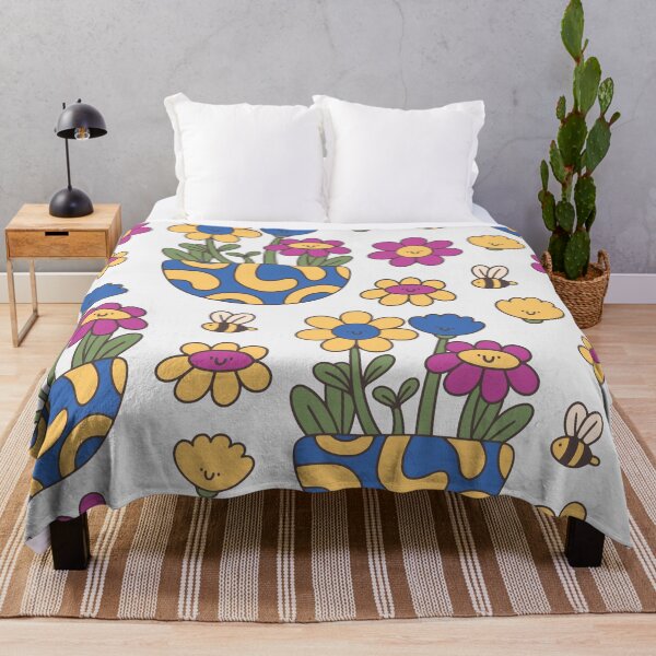 Item preview,  groovy daisies flower bees retro style designed and sold by SHOPAHD.